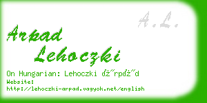 arpad lehoczki business card